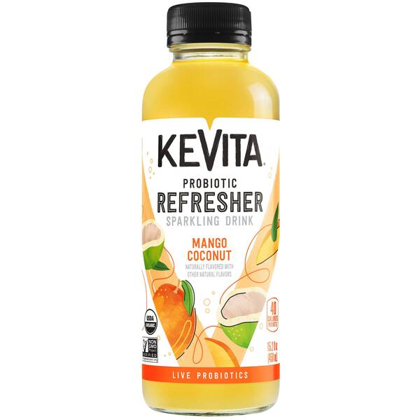 KeVita Sparkling Probiotic Mango Coconut Image Of KeVita Sparkling Probiotic Mango Coconut SKU: 167575