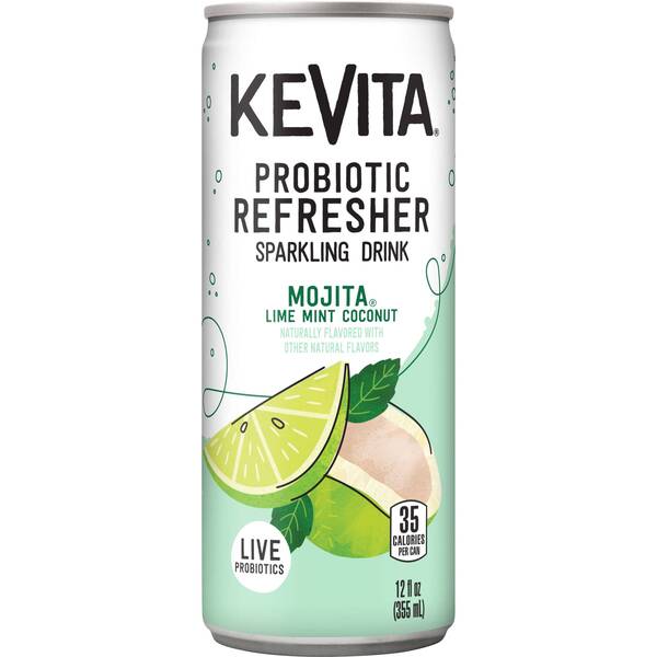 KeVita Sparkling Probiotic Mojita Lime Mint Coconut Image Of KeVita Sparkling Probiotic Mojita Lime Mint Coconut SKU: 167576