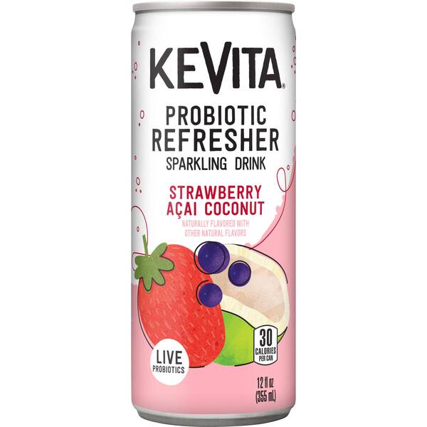 KeVita Sparkling Probiotic Strawberry Acai Coconut Image Of KeVita Sparkling Probiotic Strawberry Acai Coconut SKU: 167578