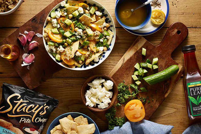 Greek Fattoush Salad made with STACY'S® Pita Chips Image Of Greek Fattoush Salad made with STACY'S® Pita Chips SKU: