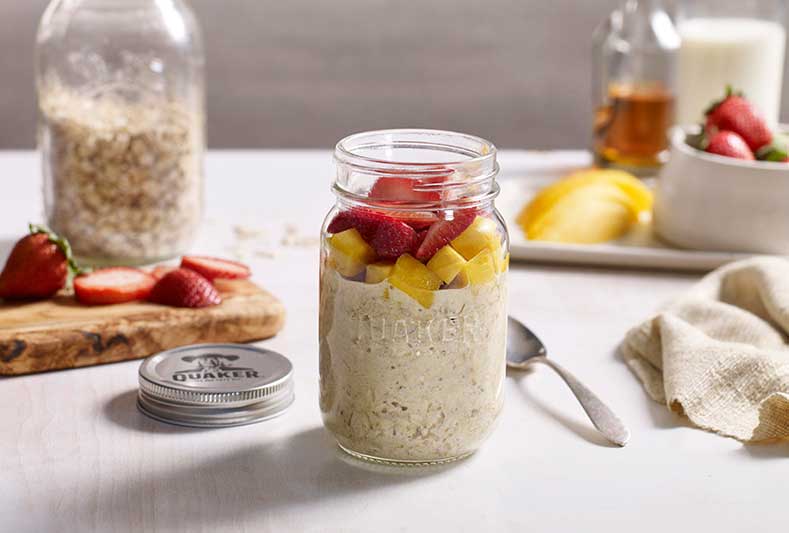 Mango Strawberry QUAKER® Overnight Oats Image Of Mango Strawberry QUAKER® Overnight Oats SKU: